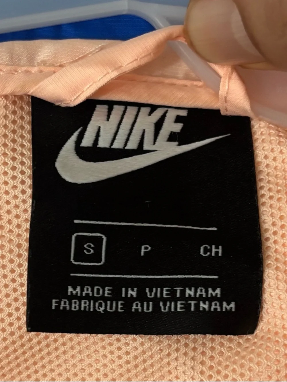 Nike Blue and Light Pink Hooded Windbreaker Jacket